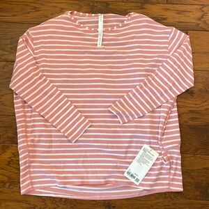 lululemon athletica Pink Striped Long Sleeve Tee